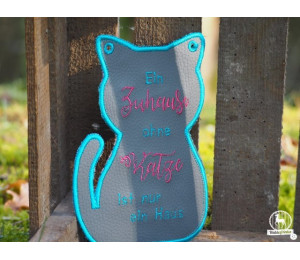 Stickdatei ITH - Türschild Katzenrahmen blanko